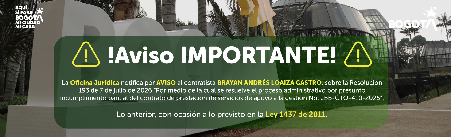 Banner aviso de notificacion CTO 410 2025 Banner aviso de notificacion CTO 410 2025