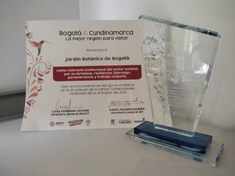 Jardín Botánico de Bogotá recibió reconocimiento especial como destino turístico de naturaleza