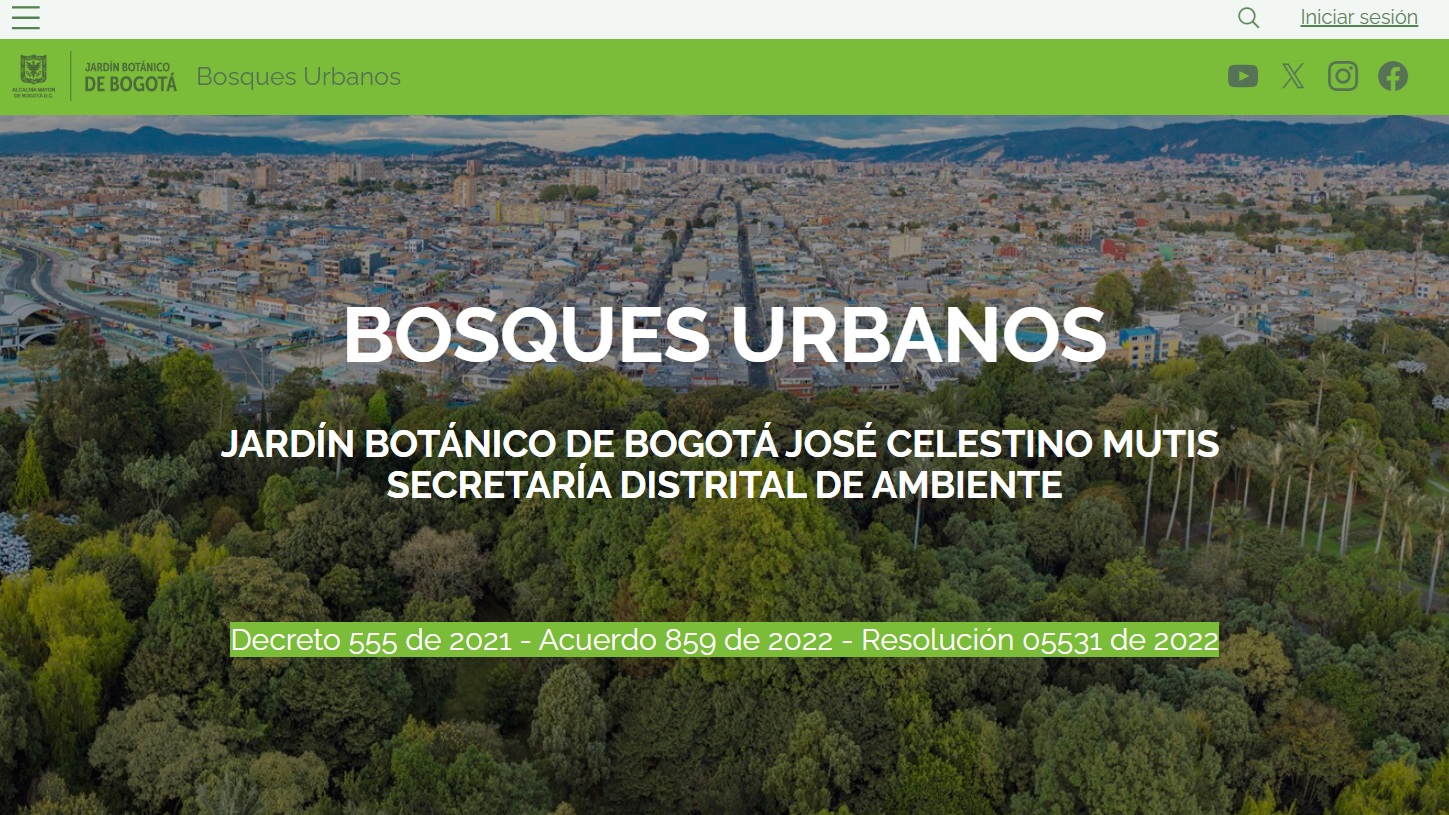 Historias del verde urbano : Los bosques urbanos de Bogotá ya cuentan con su propio geoportal de datos abiertos