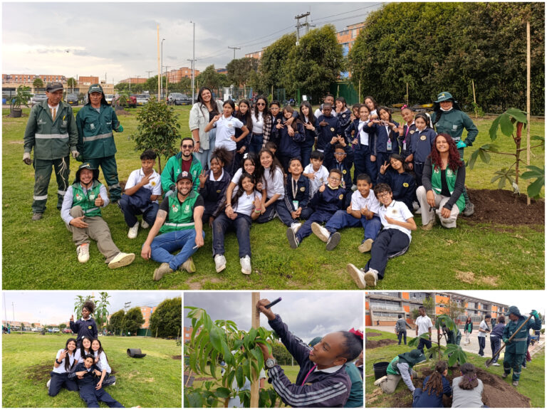 Historias del verde urbano: Estudiantes de primaria plantaron los primeros 50 árboles y arbustos en el colegio Ciudadela Educativa de Bosa