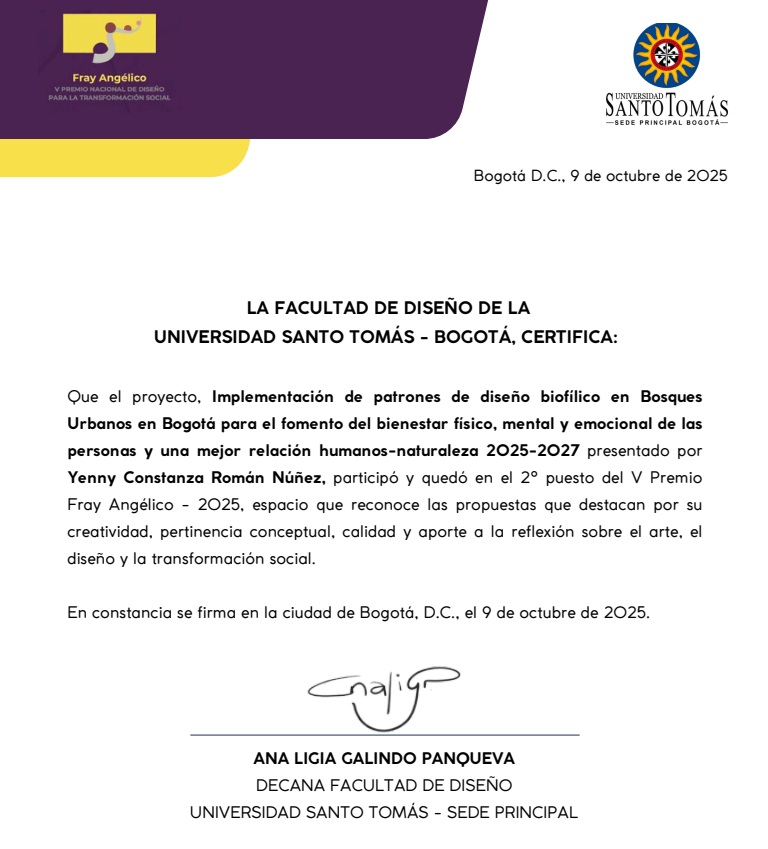 Historias del verde urbano: Proyecto de diseño biofílico del Jardín Botánico ganó segundo puesto en premio nacional de diseño de la Universidad Santo Tomás